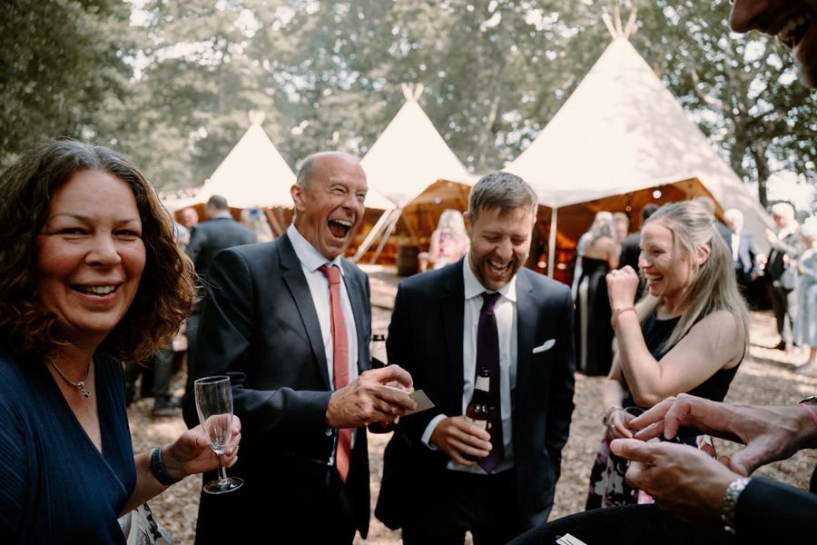 Close-up magic at an outdoor wedding