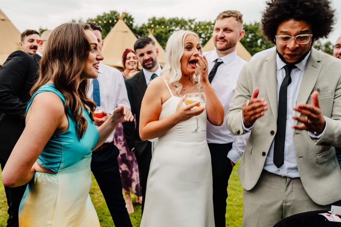 Wedding magician at work at a recent wedding